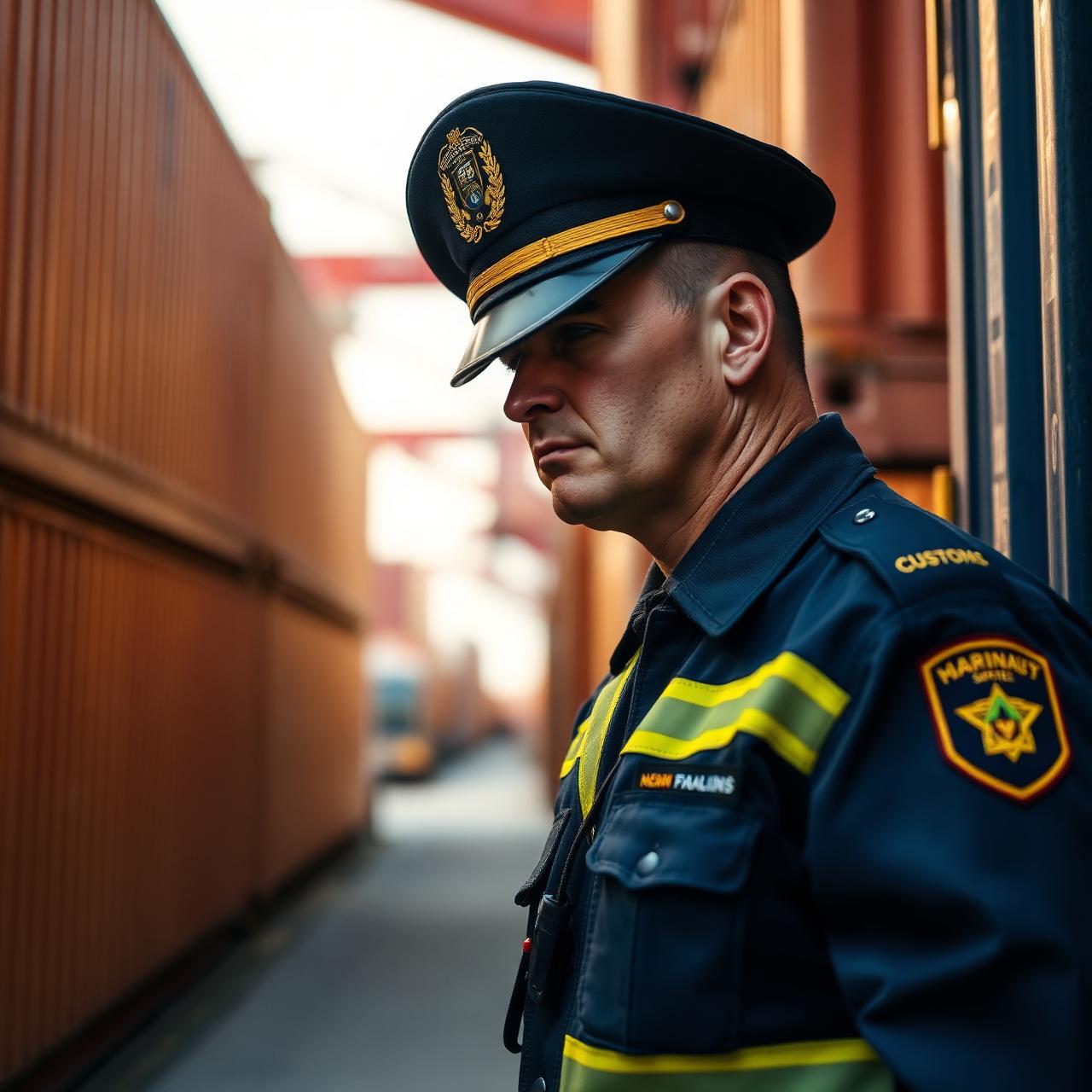 Customs officer at port